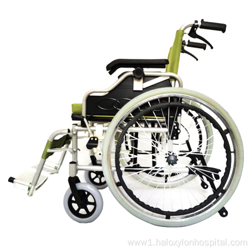 Cheap safety and durable green color manual wheelchairs